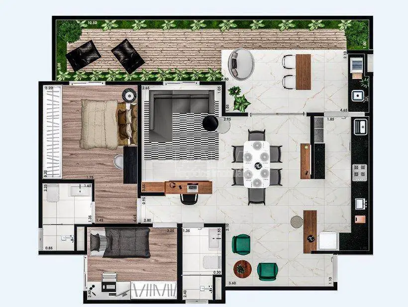 Foto 4 de Apartamento com 3 Quartos à venda, 83m² em Morumbi, Paulínia