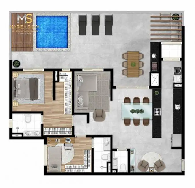 Foto 2 de Apartamento com 3 Quartos à venda, 106m² em Parque Rincao, Cotia