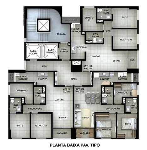 Foto 5 de Apartamento com 3 Quartos à venda, 59m² em Prado, Recife