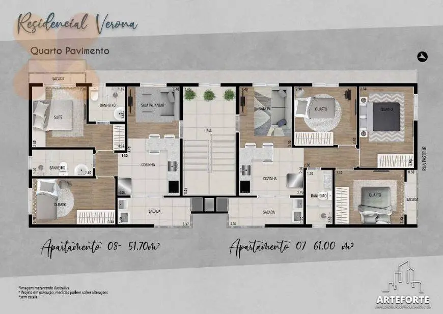 Foto 3 de Apartamento com 3 Quartos à venda, 64m² em Vargem Grande, Pinhais