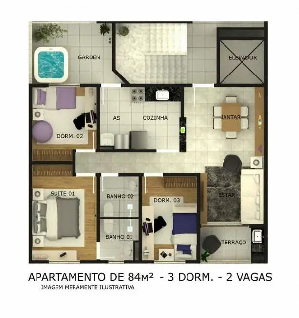 Foto 5 de Apartamento com 3 Quartos à venda, 84m² em Vila Euclides, São Bernardo do Campo
