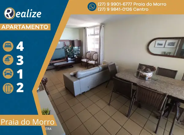 Foto 1 de Apartamento com 4 Quartos à venda, 140m² em Centro, Guarapari