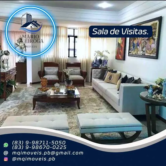 Foto 3 de Apartamento com 4 Quartos à venda, 297m² em Manaíra, João Pessoa