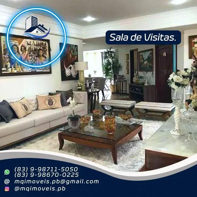 Foto 4 de Apartamento com 4 Quartos à venda, 297m² em Manaíra, João Pessoa