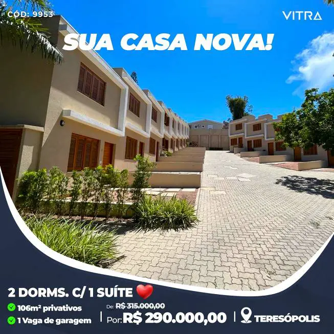Foto 1 de Casa de Condomínio com 2 Quartos à venda, 106m² em Nonoai, Porto Alegre