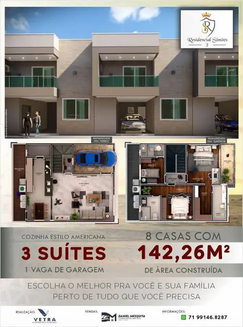 Foto 1 de Casa de Condomínio com 4 Quartos à venda, 144m² em Pitangueiras, Lauro de Freitas