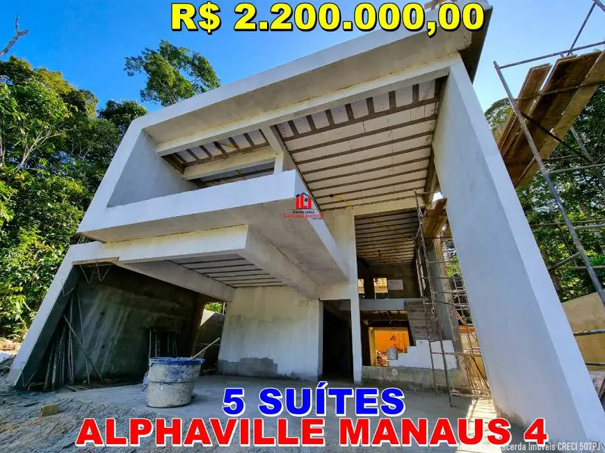 Foto 1 de Casa de Condomínio com 5 Quartos à venda, 314m² em Ponta Negra, Manaus