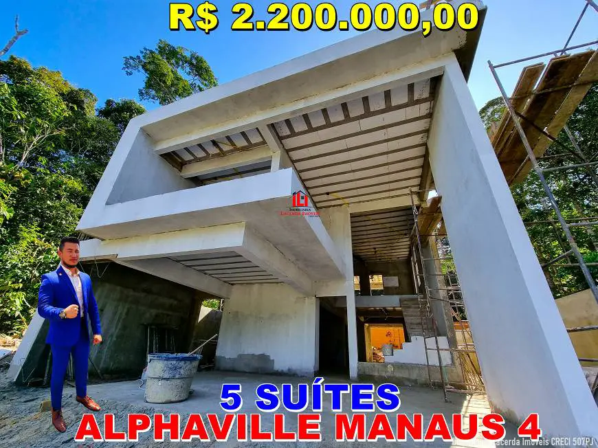 Foto 1 de Casa de Condomínio com 5 Quartos à venda, 369m² em Ponta Negra, Manaus