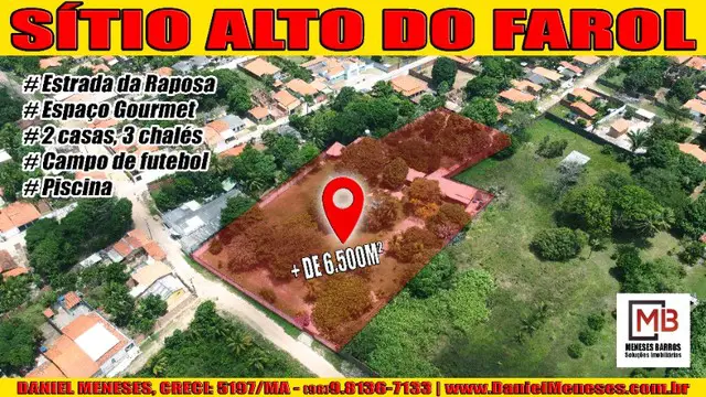 Foto 1 de Chácara com 6 Quartos à venda, 6700m² em Alto do Farol, Raposa