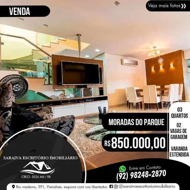 Foto 1 de Cobertura com 3 Quartos à venda, 190m² em Flores, Manaus