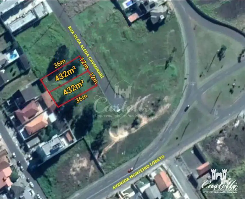 Foto 2 de Lote/Terreno à venda, 432m² em Jardim Carvalho, Ponta Grossa