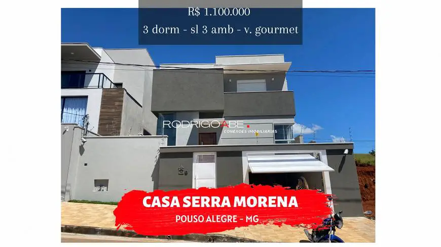 Foto 1 de Sobrado com 3 Quartos à venda, 250m² em Residencial Serra Morena, Pouso Alegre