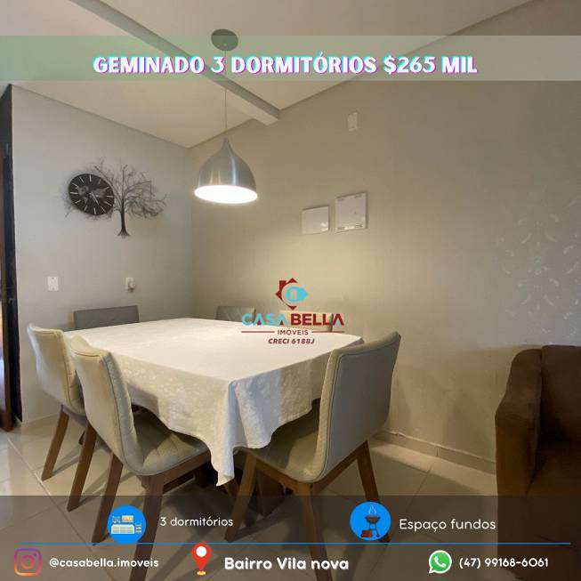 Foto 1 de Sobrado com 3 Quartos à venda, 95m² em Vila Nova, Joinville