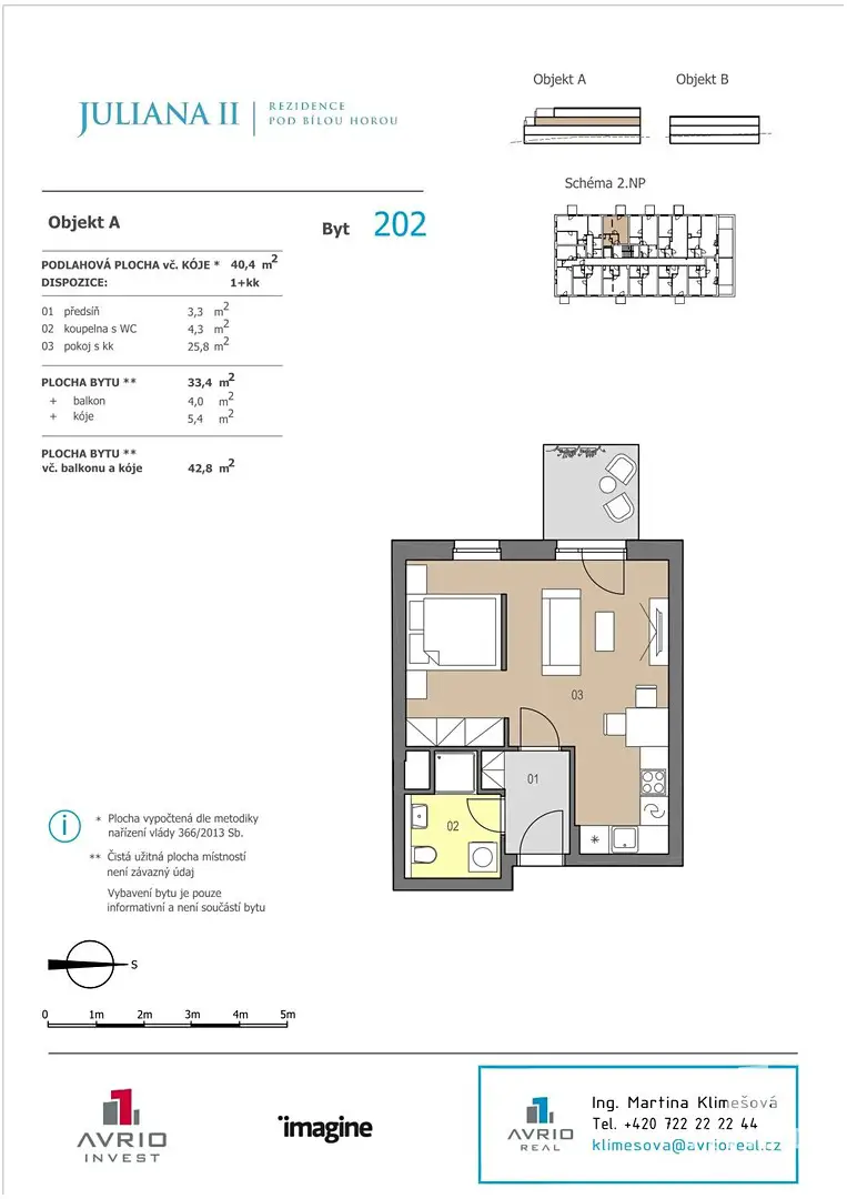 Prodej bytu 1+kk 33 m², Líšeňská, Brno - Židenice