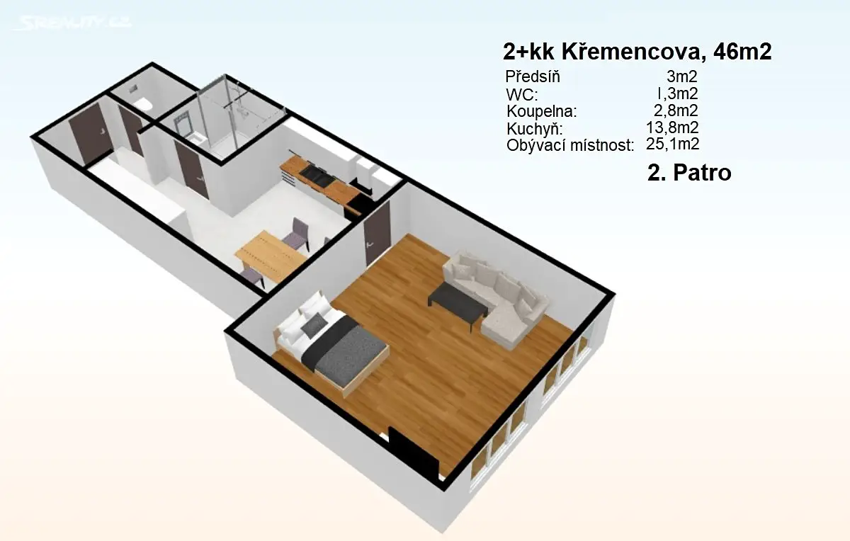 Prodej bytu 3+1 83 m², Křemencova, Praha 1 - Nové Město