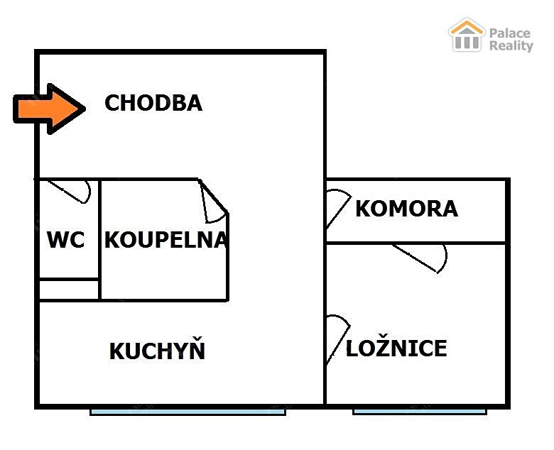 Pronájem bytu 1+1 35 m², Na Zahrádkách, Hradec Králové - Věkoše