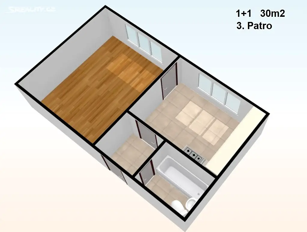 Pronájem bytu 1+1 27 m², Ruská, Teplice