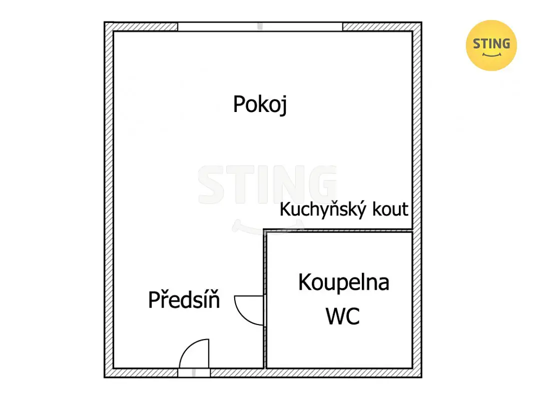 Pronájem bytu 1+kk 23 m², Budovatelů, Přerov - Přerov I-Město