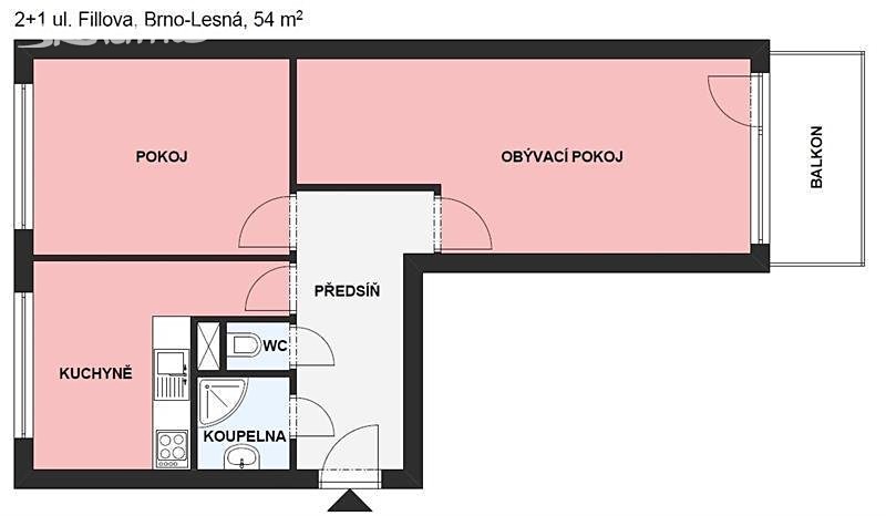 Pronájem bytu 2+1 56 m², Hrušňová, Brno - Medlánky