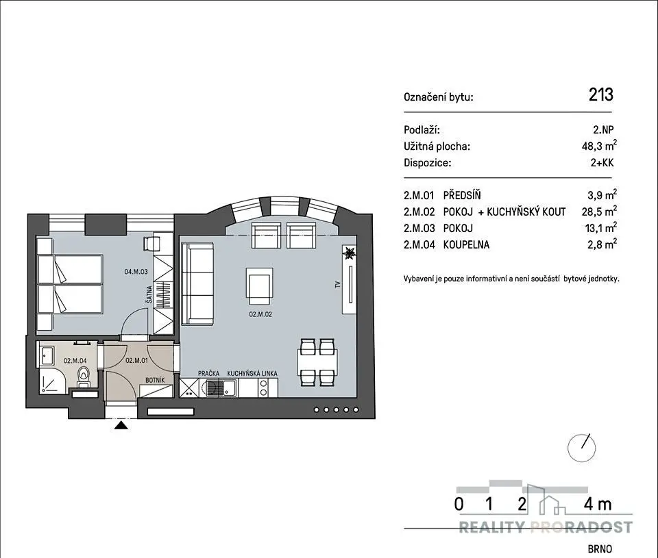 Pronájem bytu 2+kk 48 m², Provazníkova, Brno - Černá Pole