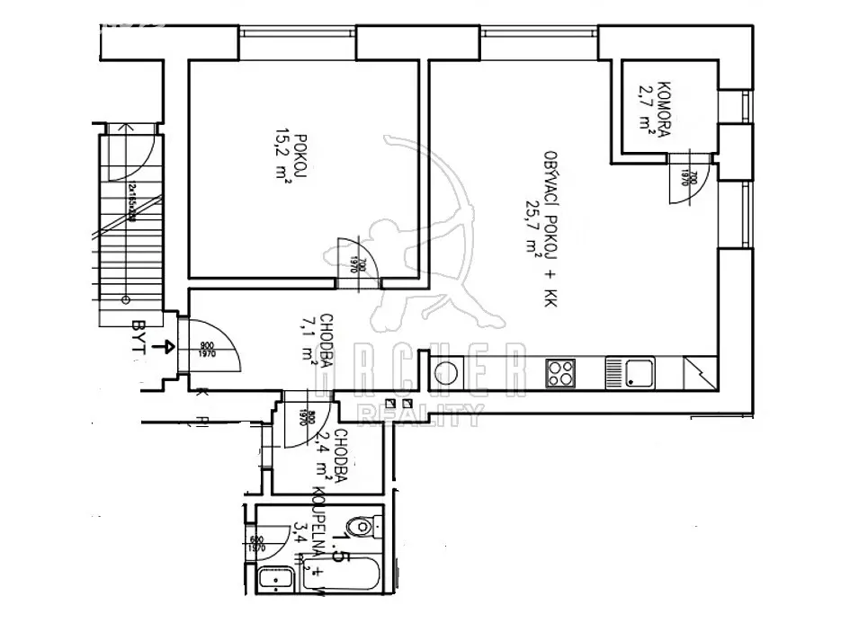 Pronájem bytu 2+kk 57 m², Černokostelecká, Říčany - Radošovice