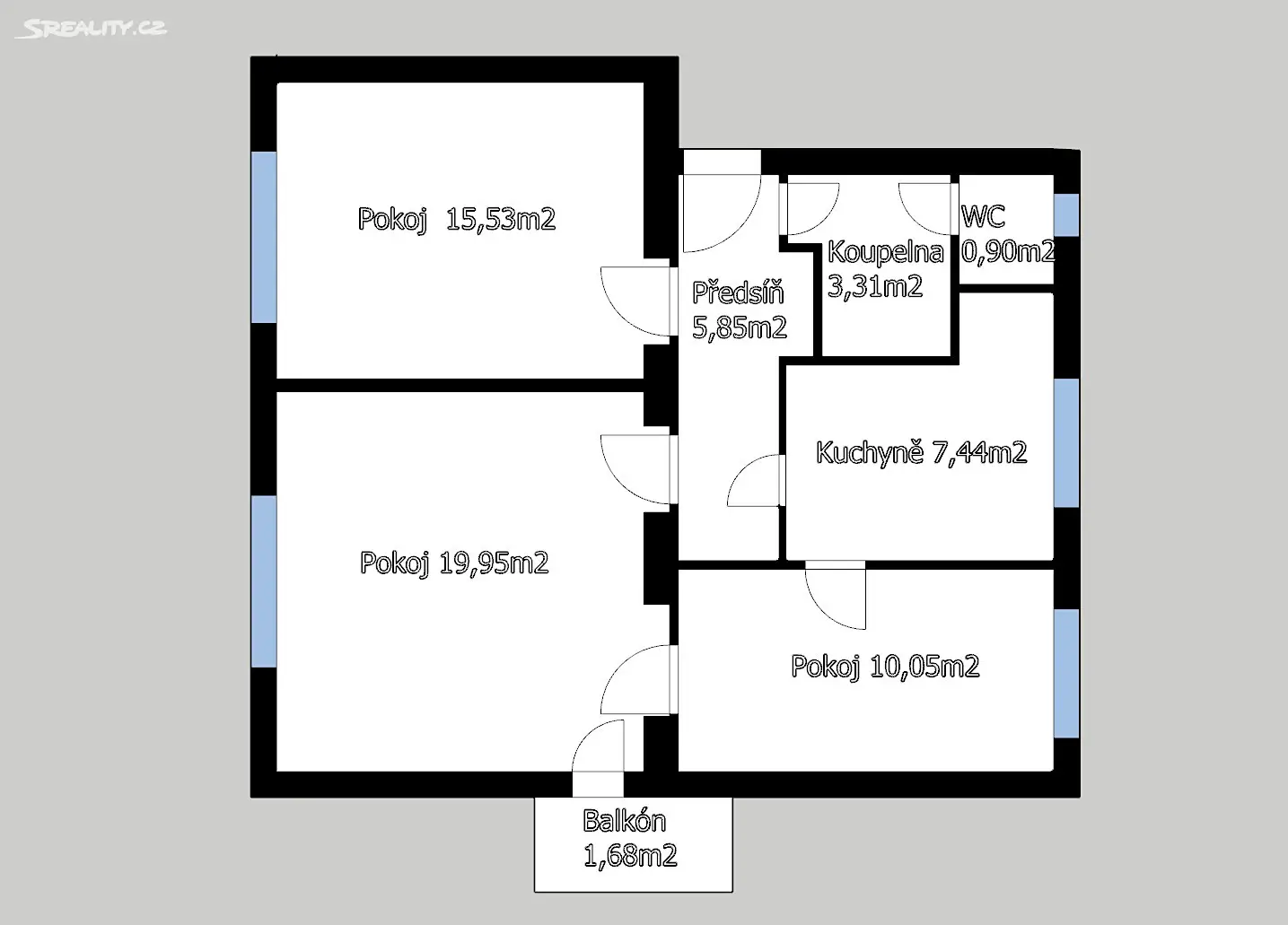 Pronájem bytu 3+1 65 m², Pravá, Praha 4 - Podolí