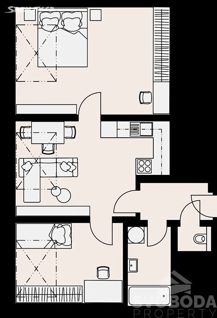 Pronájem bytu 3+kk 75 m² (Podkrovní), Kotevní, Praha 5 - Smíchov