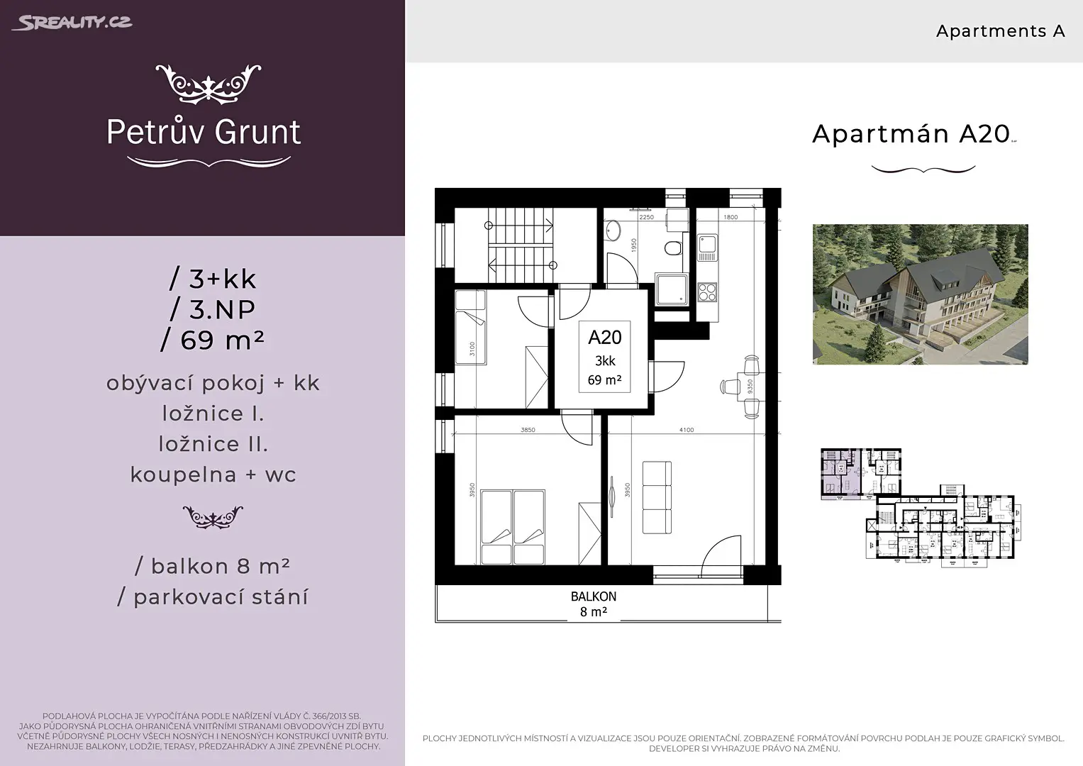 Prodej bytu 3+kk 69 m², Jablonec nad Jizerou - Bratrouchov, okres Semily