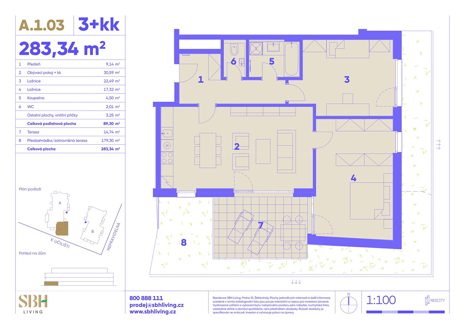 Prodej bytu 3+kk 89 m², K Učilišti, Praha - Štěrboholy