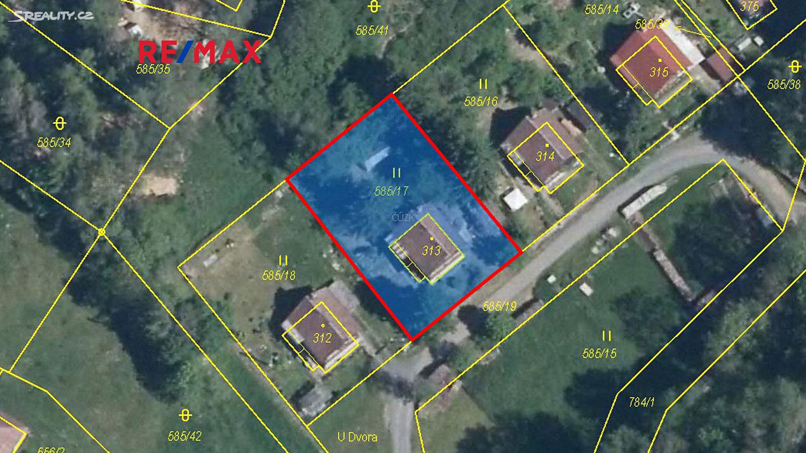 Prodej  stavebního pozemku 823 m², U Dvora, Broumy