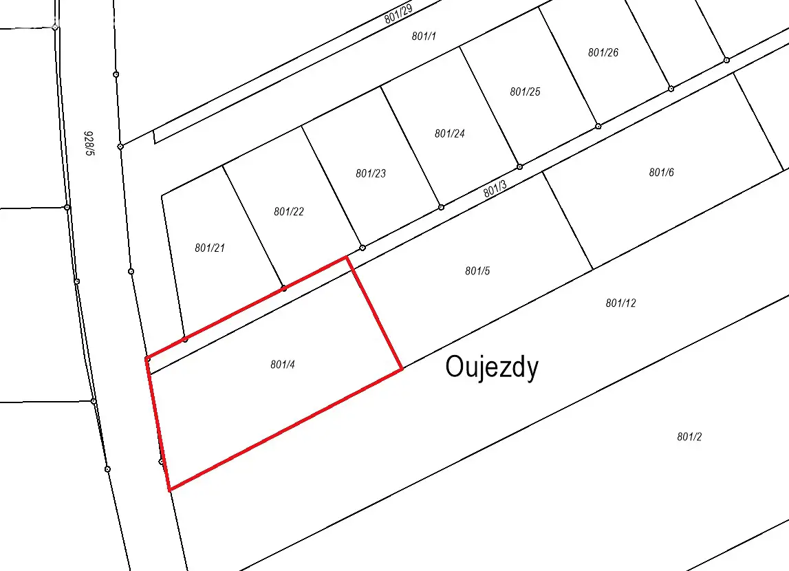 Prodej  stavebního pozemku 1 118 m², Charváty, okres Olomouc
