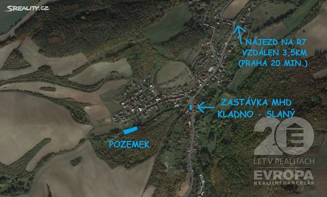 Prodej  stavebního pozemku 1 963 m², Třebichovice, okres Kladno