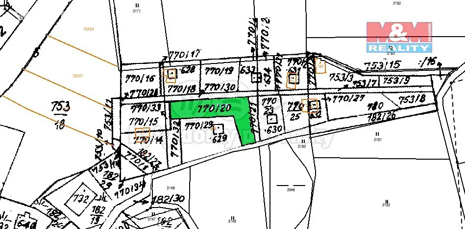 Prodej  stavebního pozemku 594 m², Trhová Kamenice, okres Chrudim