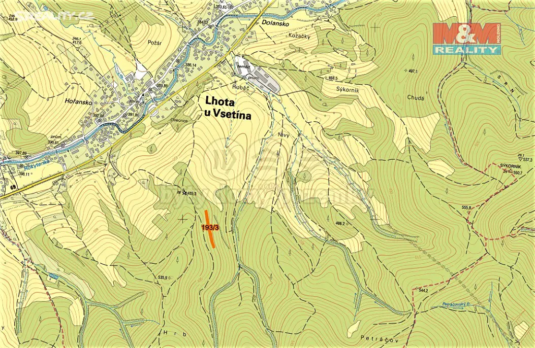 Prodej  lesa 1 591 m², Lhota u Vsetína, okres Vsetín