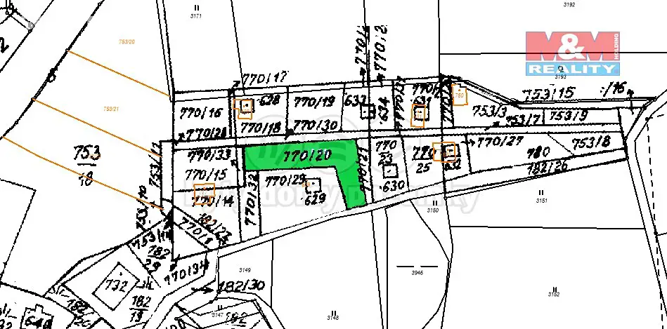 Prodej  pozemku 594 m², Trhová Kamenice, okres Chrudim