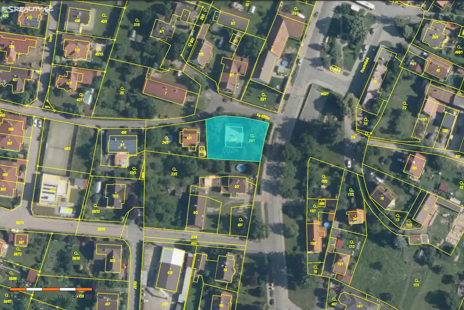 Prodej  stavebního pozemku 887 m², Ke Křížku, Hradec Králové - Roudnička