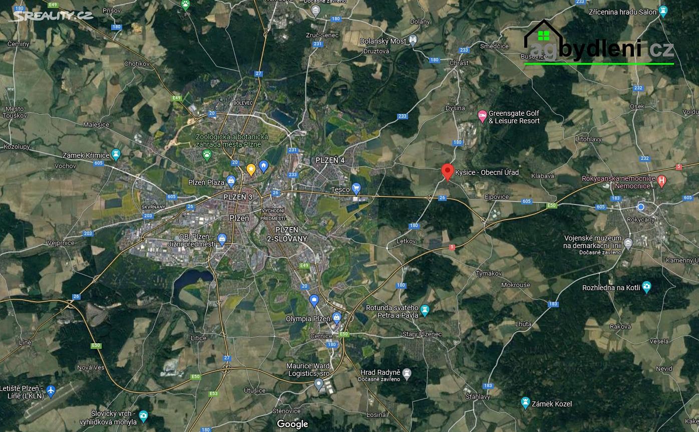 Prodej  stavebního pozemku 9 216 m², Kyšice, okres Plzeň-město