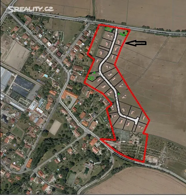 Prodej  stavebního pozemku 950 m², Dubany, okres Pardubice
