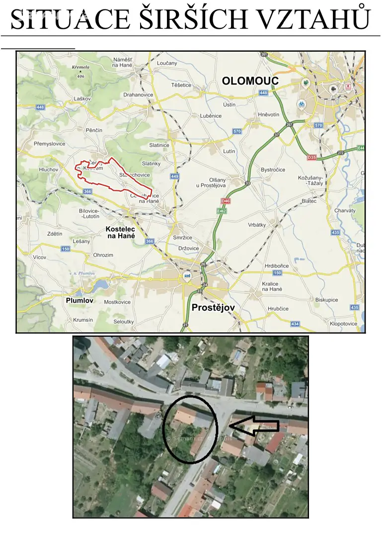 Prodej  stavebního pozemku 1 540 m², Stařechovice, okres Prostějov