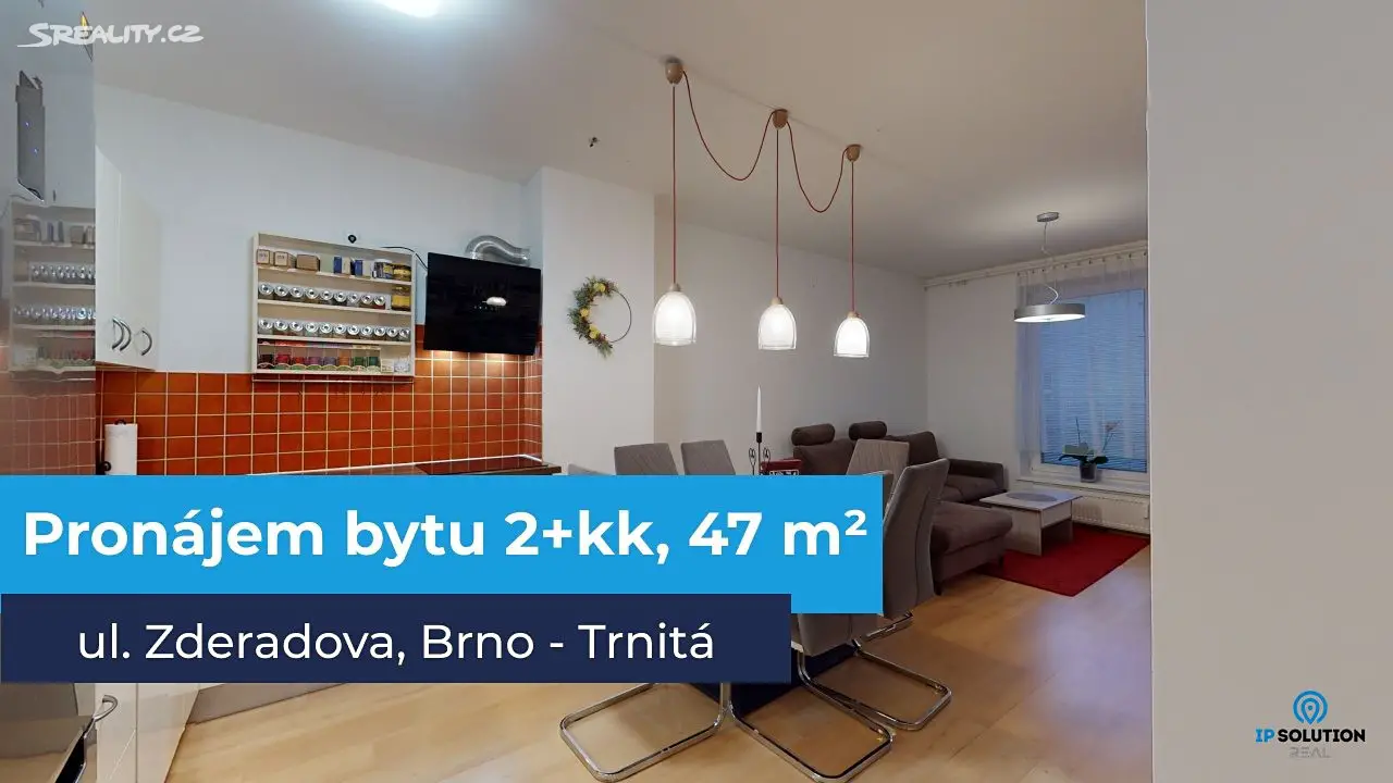 Pronájem bytu 2+kk 47 m², Zderadova, Brno - Trnitá