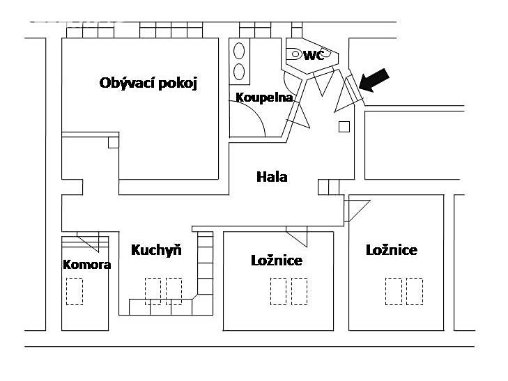 Pronájem bytu 3+1 133 m² (Podkrovní), Československé armády, Hradec Králové