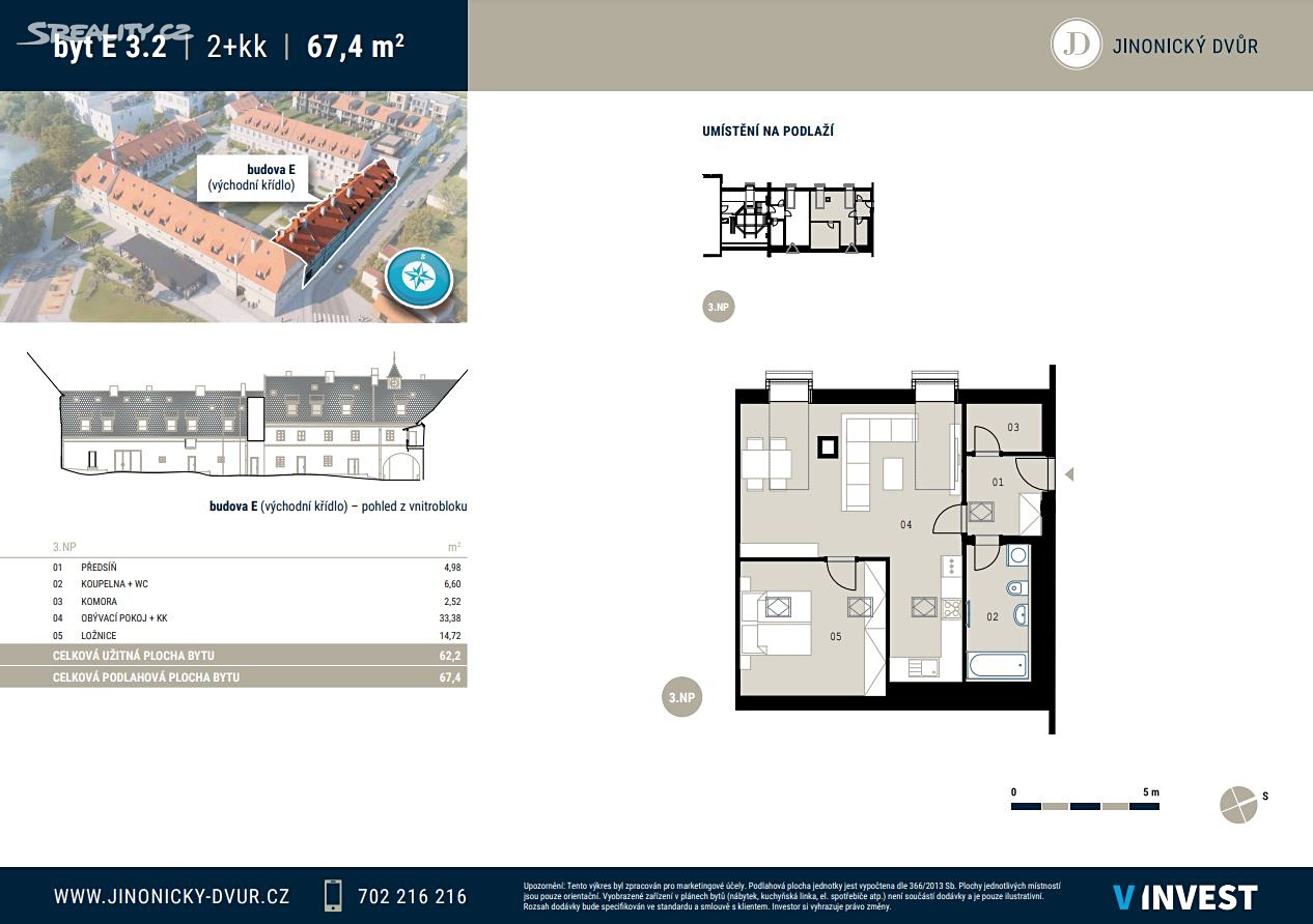 Prodej bytu 2+kk 62 m², Na Vidouli, Praha 5 - Jinonice
