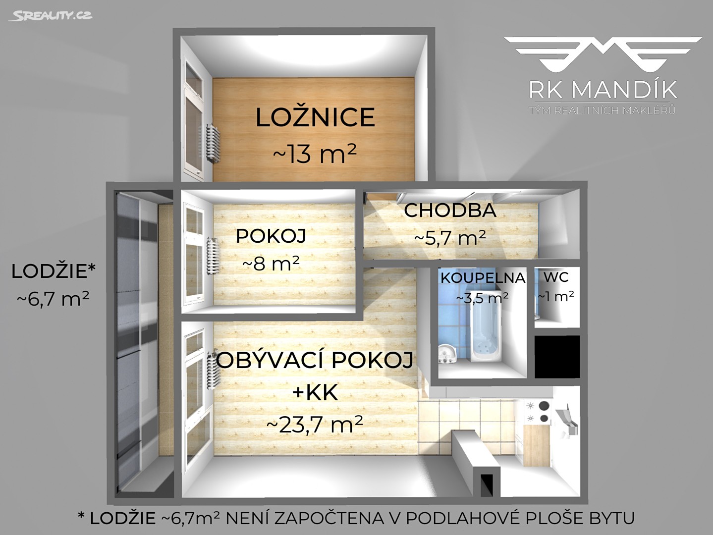 Prodej bytu 3+kk 60 m², Bohúňova, Praha 4 - Chodov