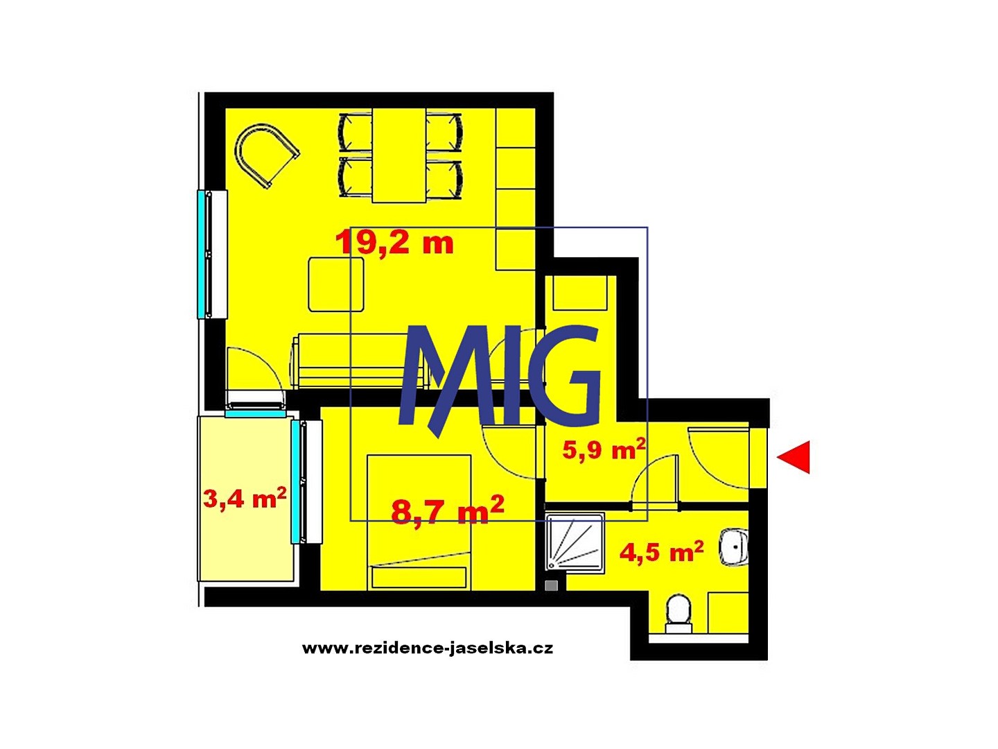 Prodej bytu 2+kk 38 m², Jaselská, Hranice - Hranice I-Město