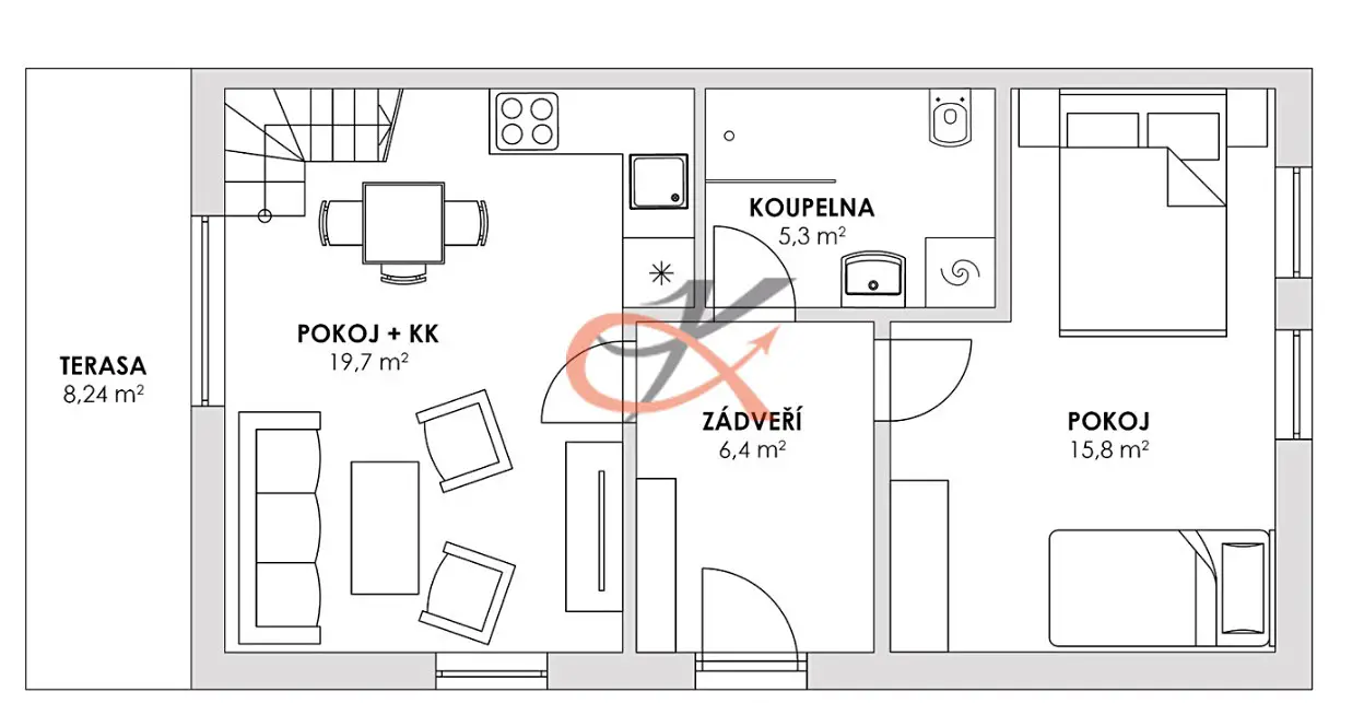 Prodej bytu 2+kk 64 m², Václavov u Bruntálu - Horní Václavov, okres Bruntál
