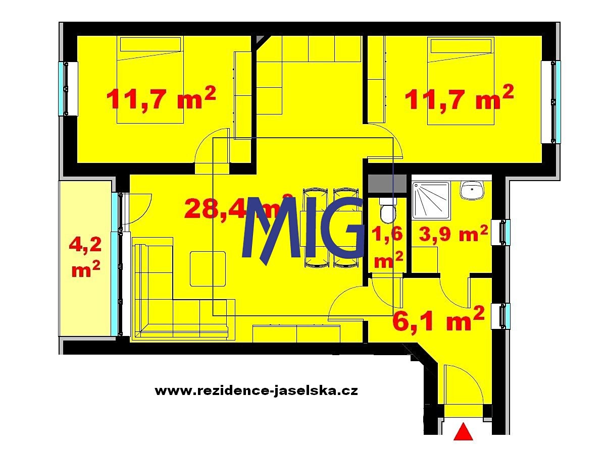 Prodej bytu 3+kk 63 m², Jaselská, Hranice - Hranice I-Město