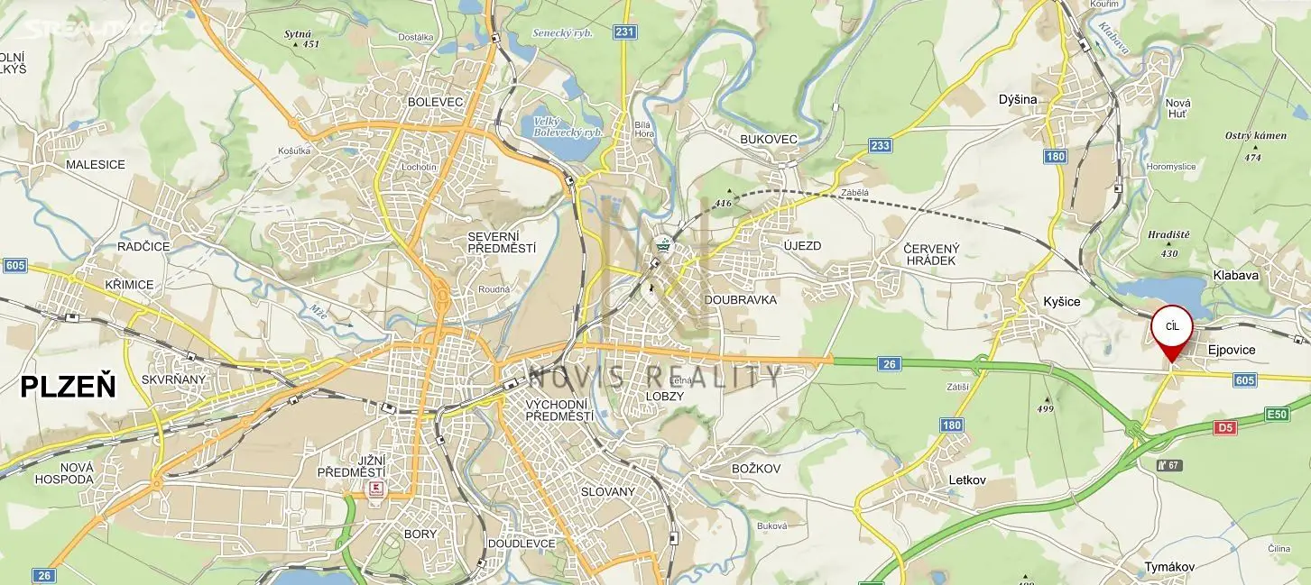 Prodej  stavebního pozemku 5 876 m², Ejpovice, okres Rokycany