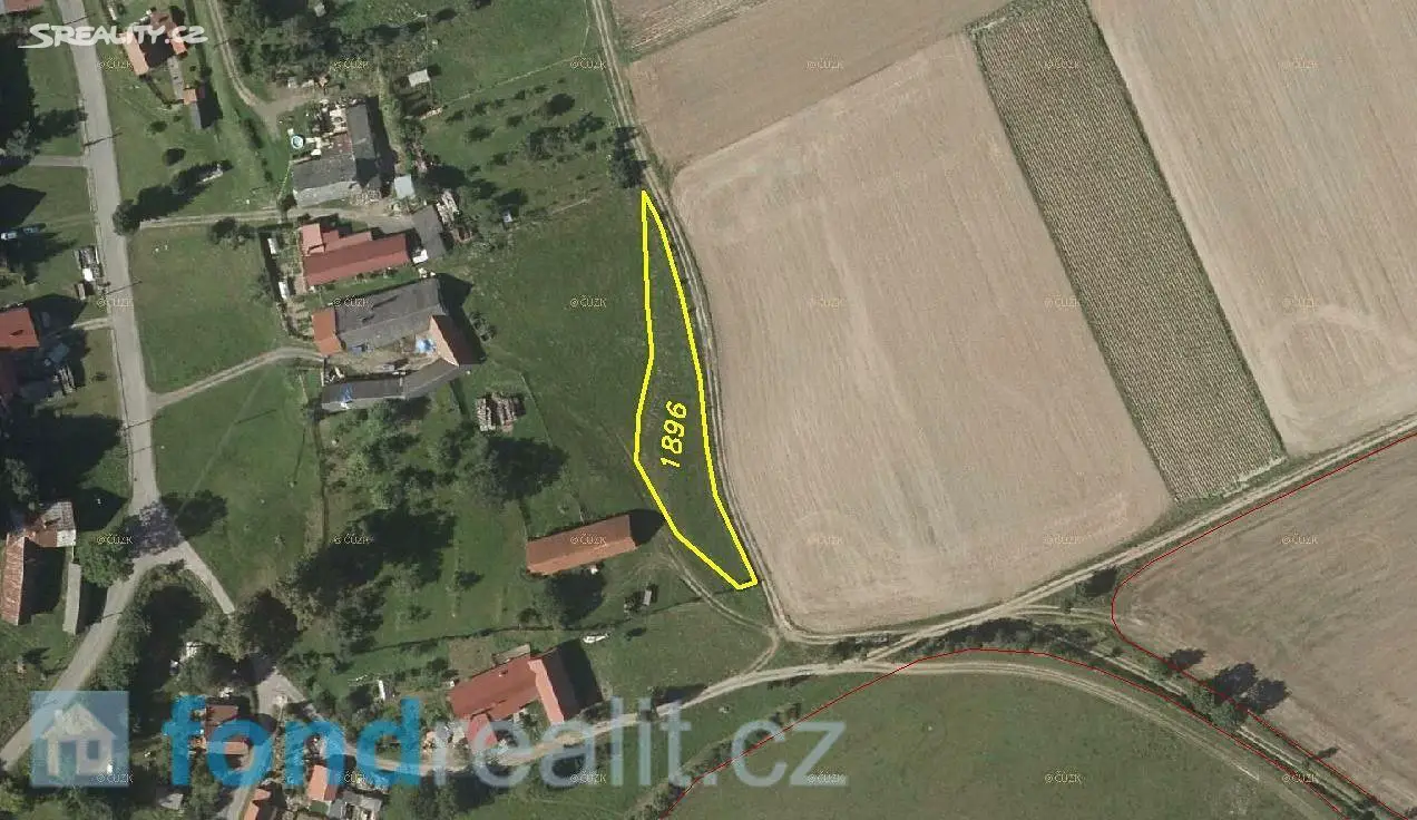 Prodej  stavebního pozemku 1 265 m², Potštát, okres Přerov