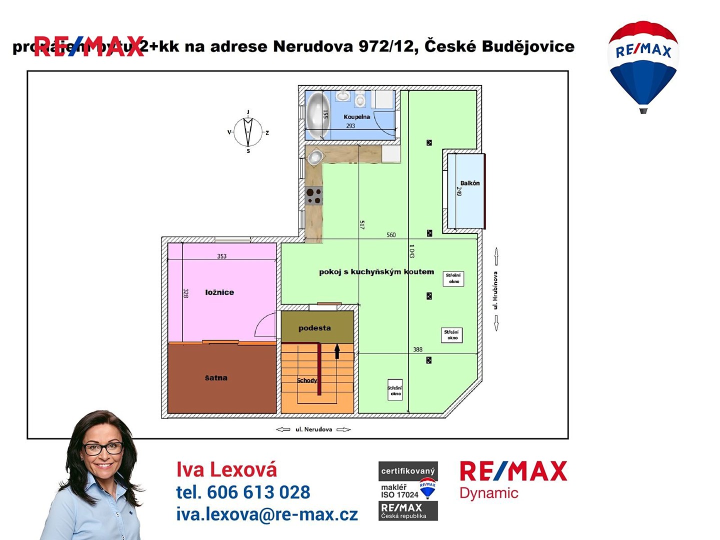 Pronájem bytu 2+kk 95 m², Nerudova, České Budějovice - České Budějovice 3
