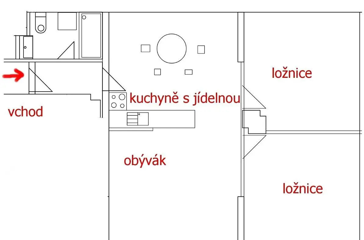 Pronájem bytu 2+1 75 m² (Podkrovní), Nová, České Budějovice - České Budějovice 3